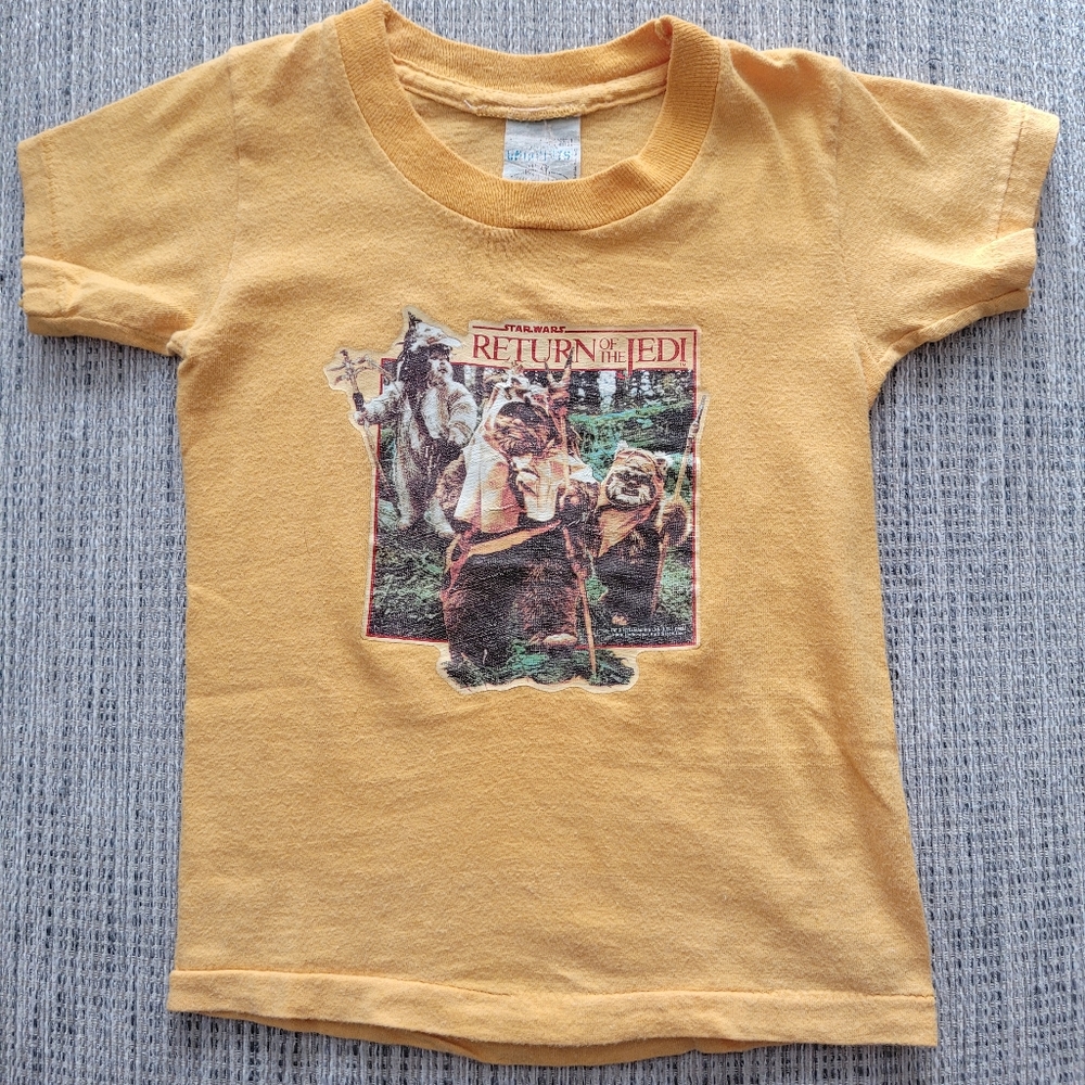 VTG 80s 1983 STAR WARS RETURN OF THE JEDI EWOKS IRON ON t-shirt Kids Sz 12-24m